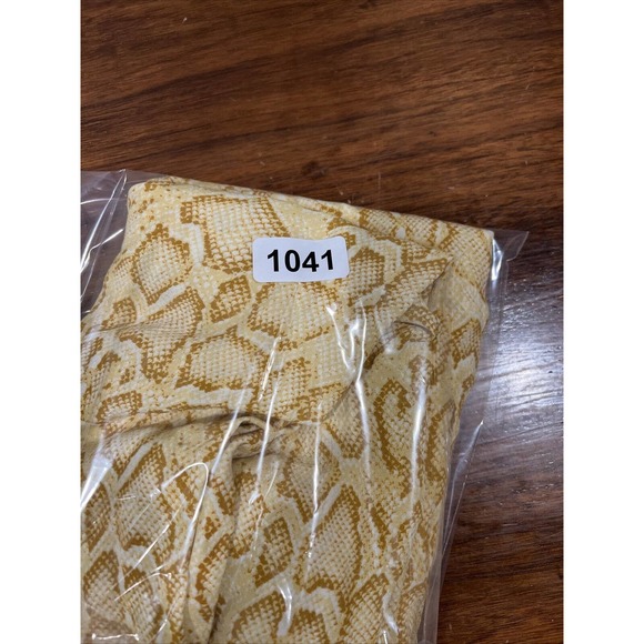 Faithful The Brand Pants Women Size 10 Wide Leg Pockets Snake Skin Yellow - Picture 14 of 15